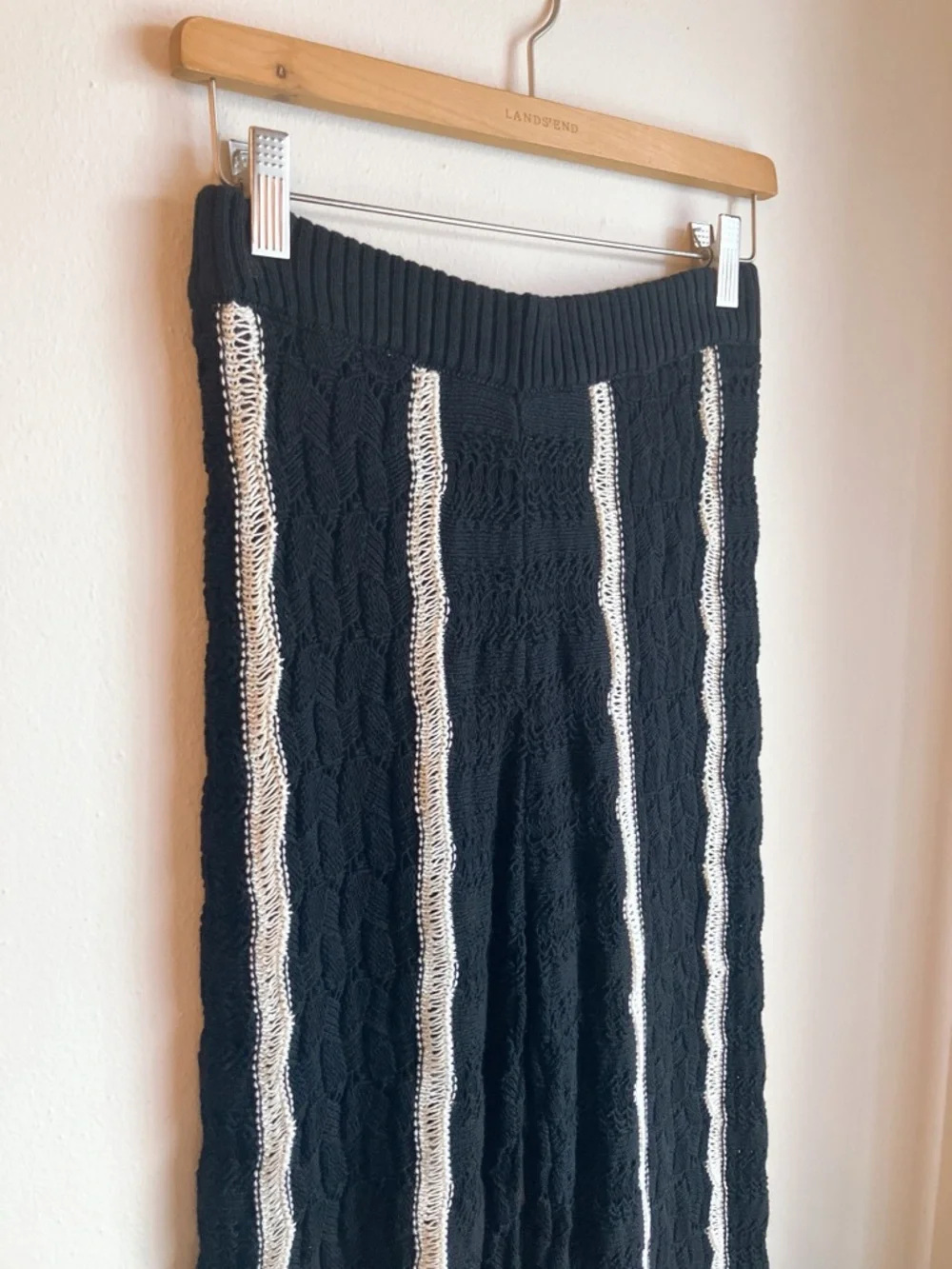 Central Park West High-Rise Wide-Leg Crochet-Knit Pants Novelty Stitch Small NWT - Picture 4 of 15